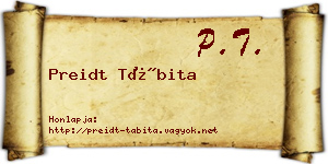 Preidt Tábita névjegykártya
